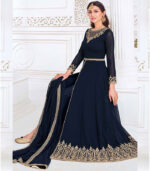 Navy Blue Georgette Anarkali Salwar Kameez