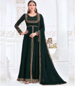 Dark Green Georgette Anarkali Salwar Kameez