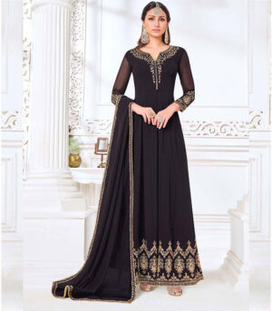 Dark Brown Georgette Anarkali Salwar Kameez