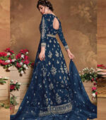 Blue Net Anarkali Salwar Kameez