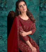 Red Net Pakistani Salwar Kameez