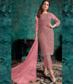 Pink Net Pakistani Salwar Kameez