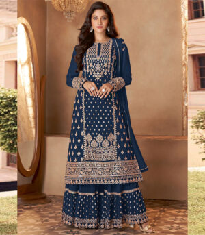 Navy Blue Georgette Pakistani Salwar Kameez