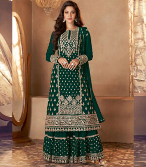 Dark Green Georgette Pakistani Salwar Kameez