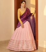 Pink Georgette Embellish Mukaish Work Lehenga Choli