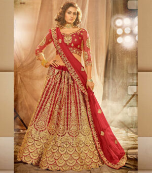 Red Net HeRed Net Heavy Designer Bridal Lehengaavy Designer Bridal Lehenga