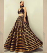 Black And Gold Silk Party Wear Lehenga Choli