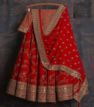 Red Georgette Party Wear Lehenga Choli