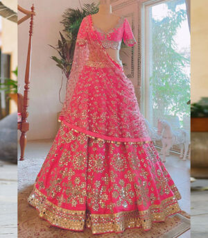 Rani Pink Silk Party Wear Lehenga Choli