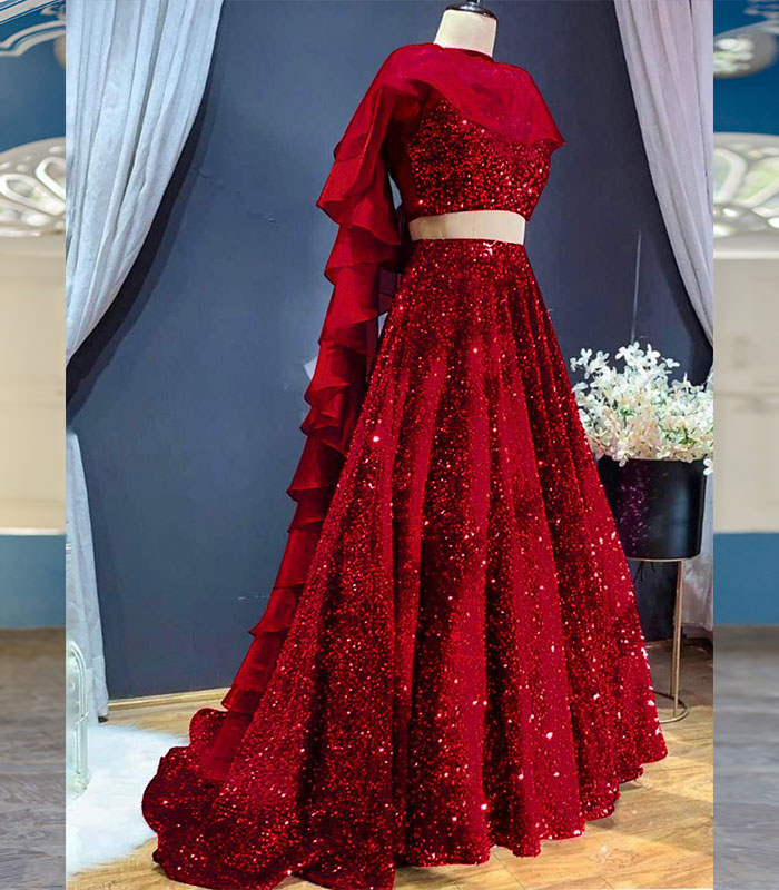Brown Colour Irya New Designer Party Wear Fancy Chinon Lehenga Choli  Collection 1208 - The Ethnic World