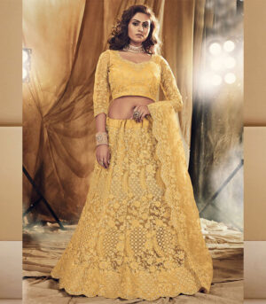 Dark Wine Net Heavy Designer Bridal Lehenga