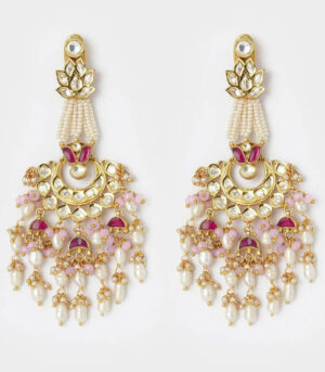 Asthetic Red Pink And White Chandbali