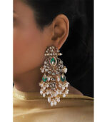 White And Green Takkar Pan Chandiler Jhumka