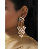 Multi Colored Kundan Tops With Shell Pearls Tassel