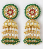 Green Red White Hydro Rubies Jhumka