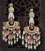 Asthetic Red Pink And White Chandbali