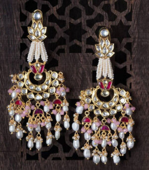 Asthetic Red Pink And White Chandbali