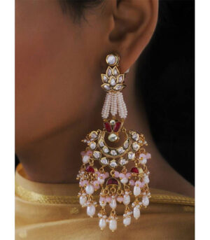 Asthetic Red Pink And White Chandbali
