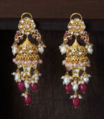 Rustic Floral White And Pink Danglers
