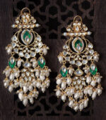 White And Green Takkar Pan Chandiler Jhumka