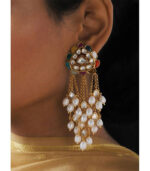 Multi Colored Kundan Tops With Shell Pearls Tassel