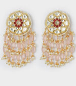 Pink White And Red Tassel Look A Like Jhumki