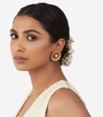 Gold Stud Earrings With Hydro Polkis