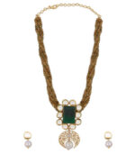 Beige Jute Necklace Set
