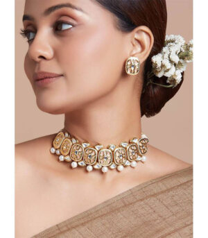 Peach Meenakari Necklace Set