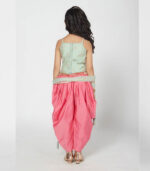 Chic Grey And Pink Girl S Dhoti Set With Dupatta
