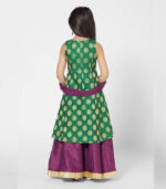 Beautiful Green And Purple Lehenga Choli For Girls With Dupatta