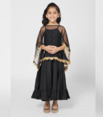 Stunning Black Sleeveless Party Gown For Girls