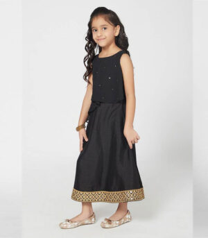 Trendy Black Party Gown For Girls