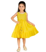 Preppy Yellow Party Frock For Girls