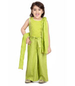 Lime Green Festive Choli And Palazzo And Dupatta Set