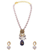 Pink White Blue Gold Tone Necklace Set