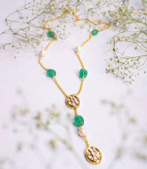 Beautiful Gold And Green Necklace