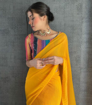 Yellow Bollywood Concept Saree