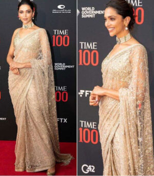 Deepika Padukone Spells Elegance In Sheer Embellished Saree