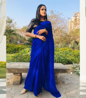 Super Hit Designer Blue All Our Crush Saree