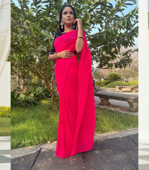 Super Hit Designer Pink All Our Crush Saree