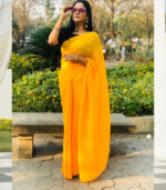 Super Hit Designer Yellow All Our Crush Saree