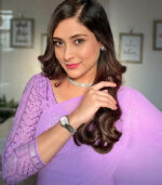 Sabnam Faria Magic Crush Pleated Lavender Saree