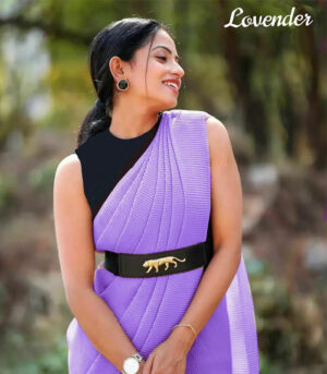 Lavender Beautiful Crash Saree With Sabyasachi Belt