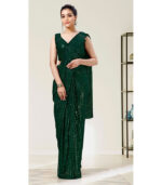 Green Georgette Sequence Work Bollywood Saree