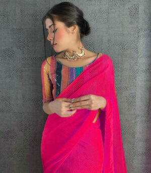 Pink Super Hit Designer Bollywood Saree
