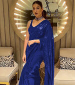 Blue Georgette Sequence Bollywood Saree Collection