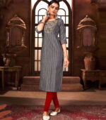 Black Pure Cotton Lining And Weaving Kurti