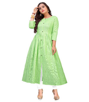 Light Green Pure Cotton With Long Kurtis