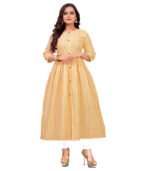 Mustard Pure Cotton With Long Kurtis